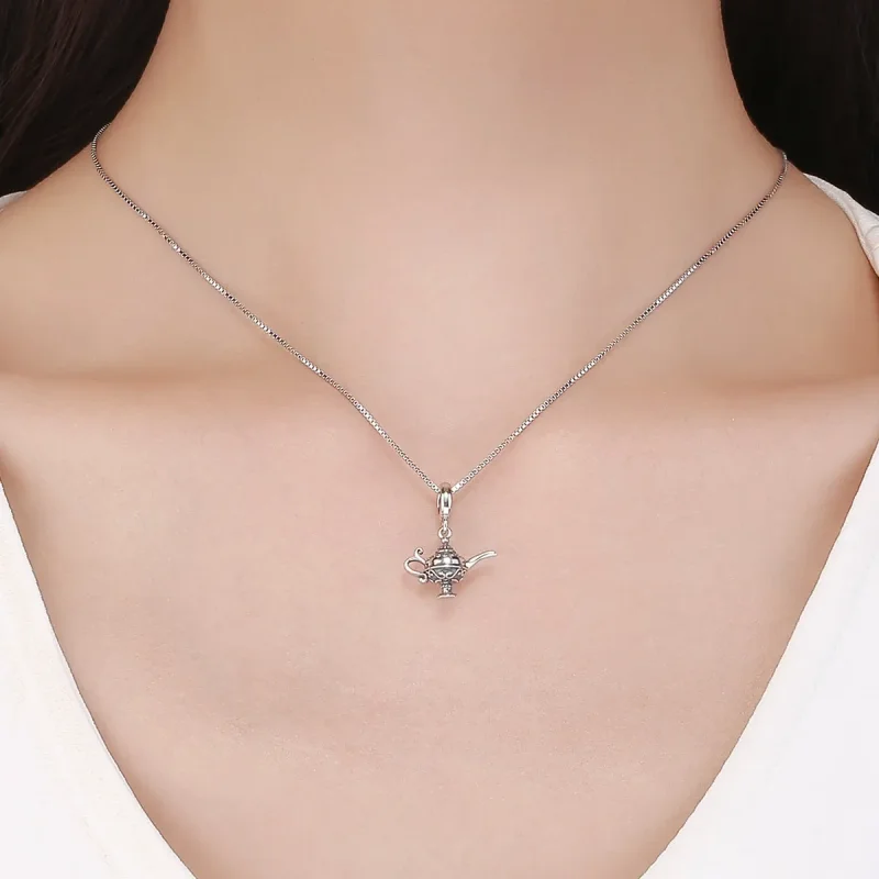 (slika za) Srebrna viseča Aladinova svetilka v stilu Pandora - SCC703 - Ogled 4