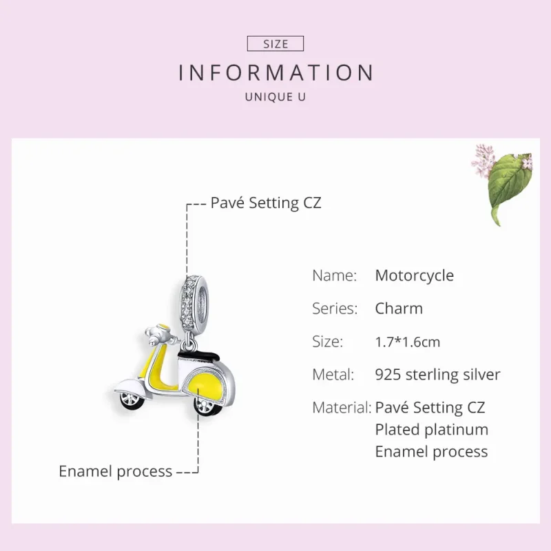 (slika za) Srebrni obeski za motocikel v stilu Pandora - BSC136 - Ogled 7