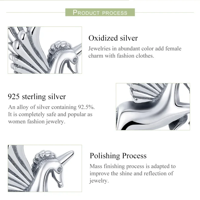 (slika za) Srebrni spominski viseči samorog v stilu Pandora - SCC704 - Ogled 7