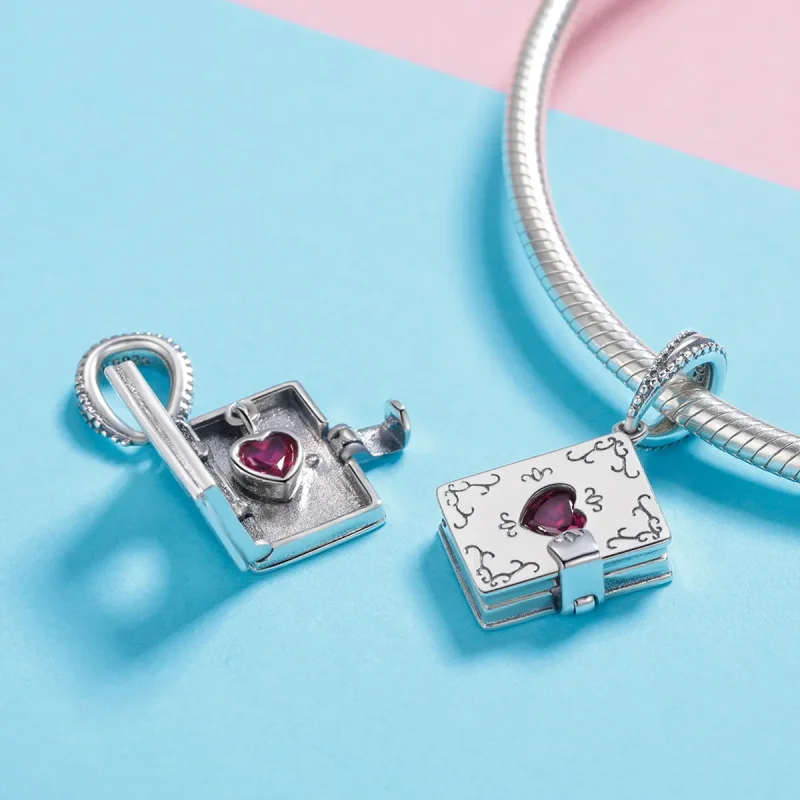 (slika za) Srebrno viseče ljubezensko pismo v stilu Pandora - SCC980 - Ogled 4