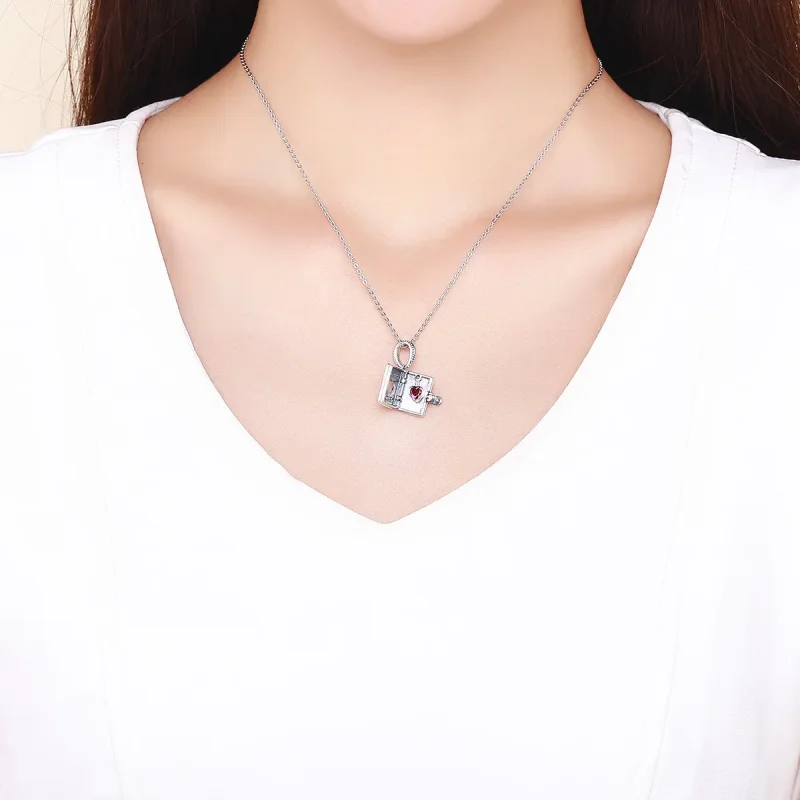 (slika za) Srebrno viseče ljubezensko pismo v stilu Pandora - SCC980 - Ogled 6