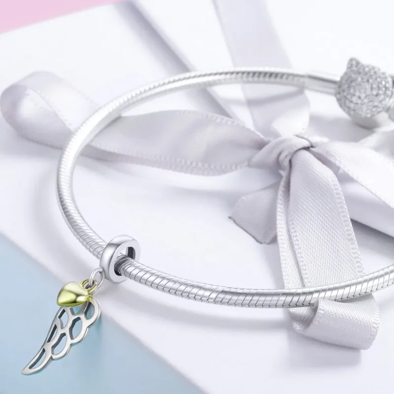 (slika za) Viseča dvobarvna dvobarvna vilinska krila v slogu Pandora - SCC838 - Ogled 4