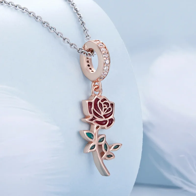 (slika za) Viseča rdeča vrtnica v stilu Pandora - BSC642 - Ogled 2