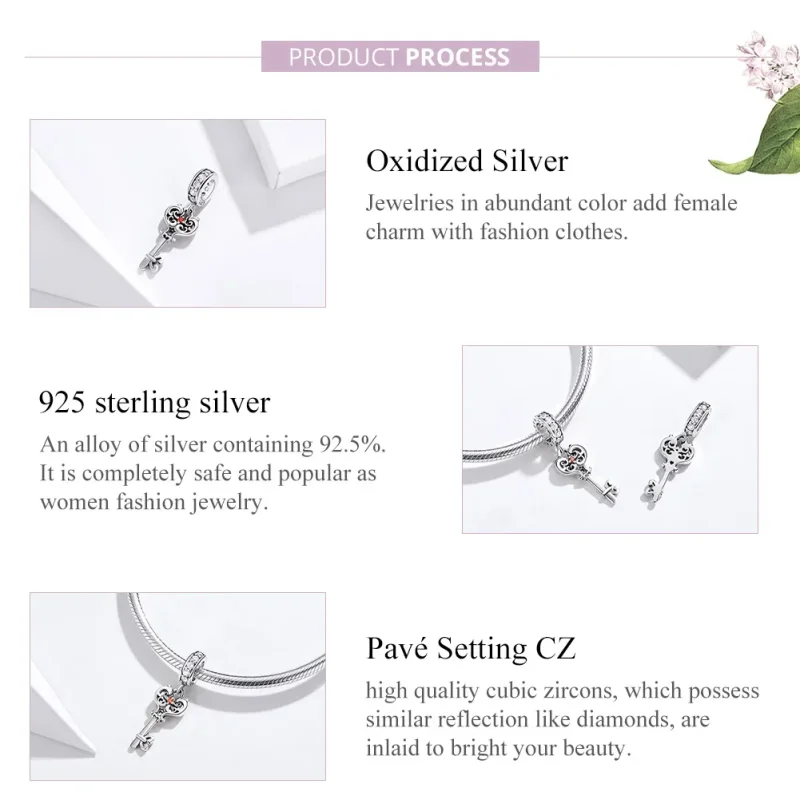 (slika za) Viseča srebrna ključavnica Pandora Style - BSC092 - Ogled 7