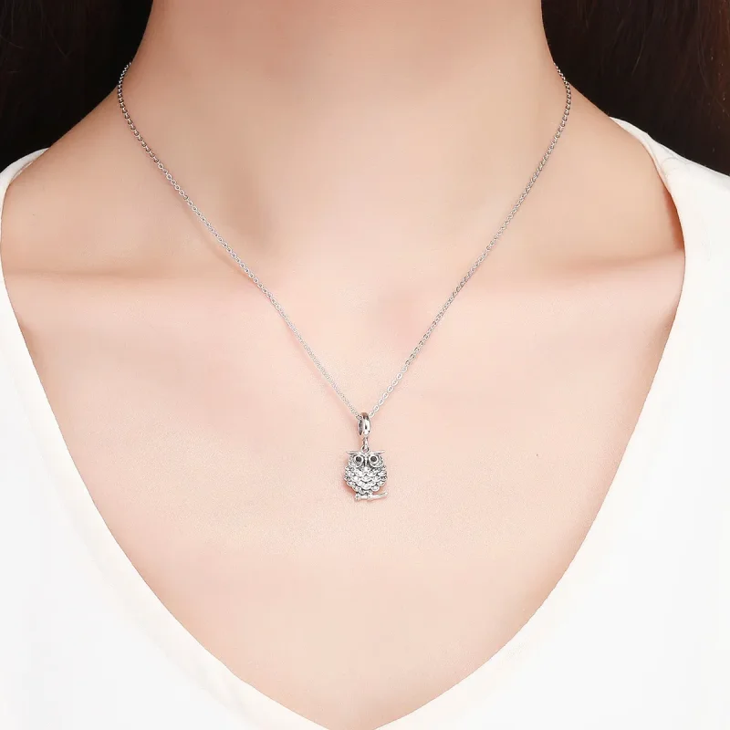 (slika za) Viseča srebrna ljubka sovica v stilu Pandora - SCC949 - Ogled 5