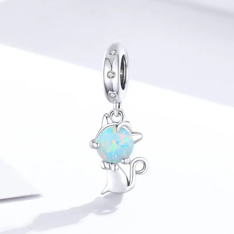 (slika za) Viseča srebrna ljubljena mačka Pandora Style - BSC235 - Ogled 2