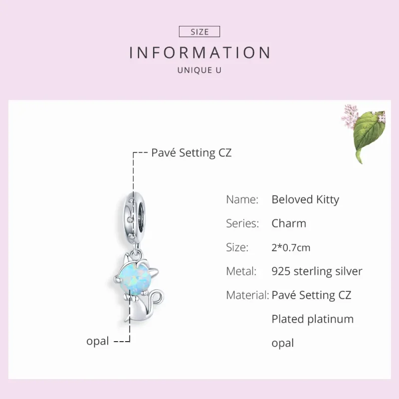 (slika za) Viseča srebrna ljubljena mačka Pandora Style - BSC235 - Ogled 7