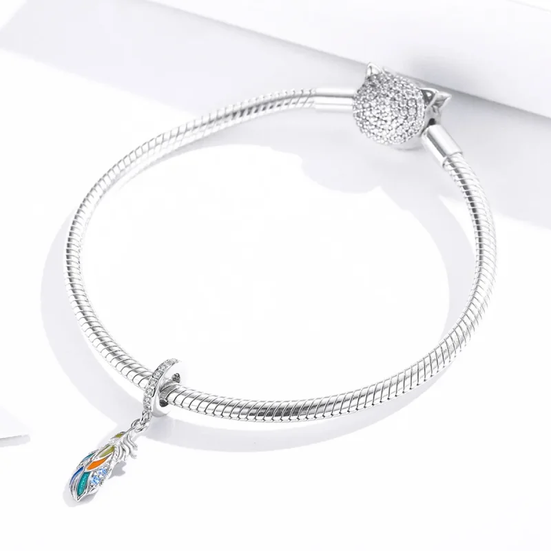 (slika za) Viseče pisano perje v slogu Pandora - BSC304 - Ogled 3