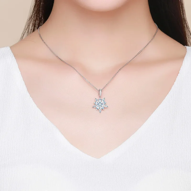 (slika za) Viseče srebrne snežinke v slogu Pandora - SCC940 - Ogled 5