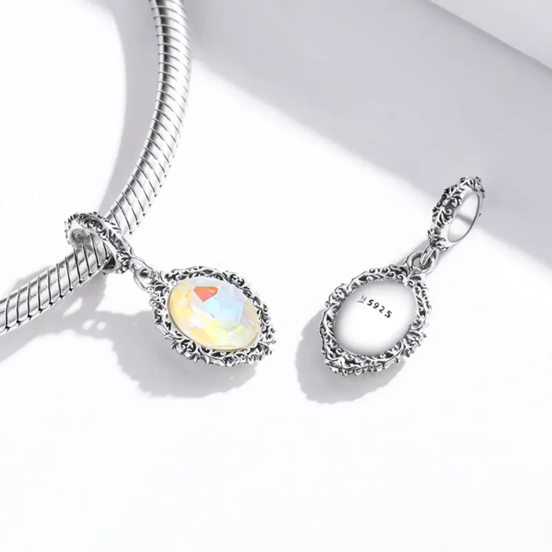 (slika za) Viseče srebrno čarobno ogledalo v stilu Pandora - SCC1815 - Ogled 4