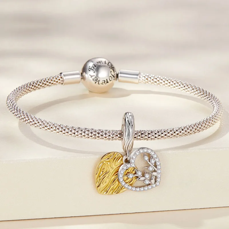 (slika za) Viseči listi v obliki srca Pandora Style - BSC670 - Ogled 3