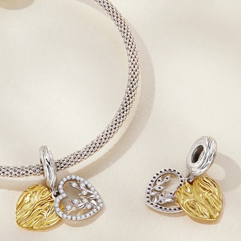 (slika za) Viseči listi v obliki srca Pandora Style - BSC670 - Ogled 4