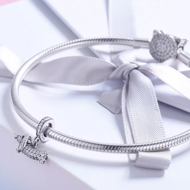 (slika za) Viseči pas s klobasami za pasje jazbečarje v slogu Pandora - SCC709 - Ogled 4