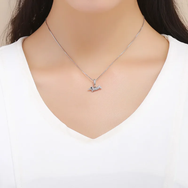 (slika za) Viseči pas s klobasami za pasje jazbečarje v slogu Pandora - SCC709 - Ogled 5