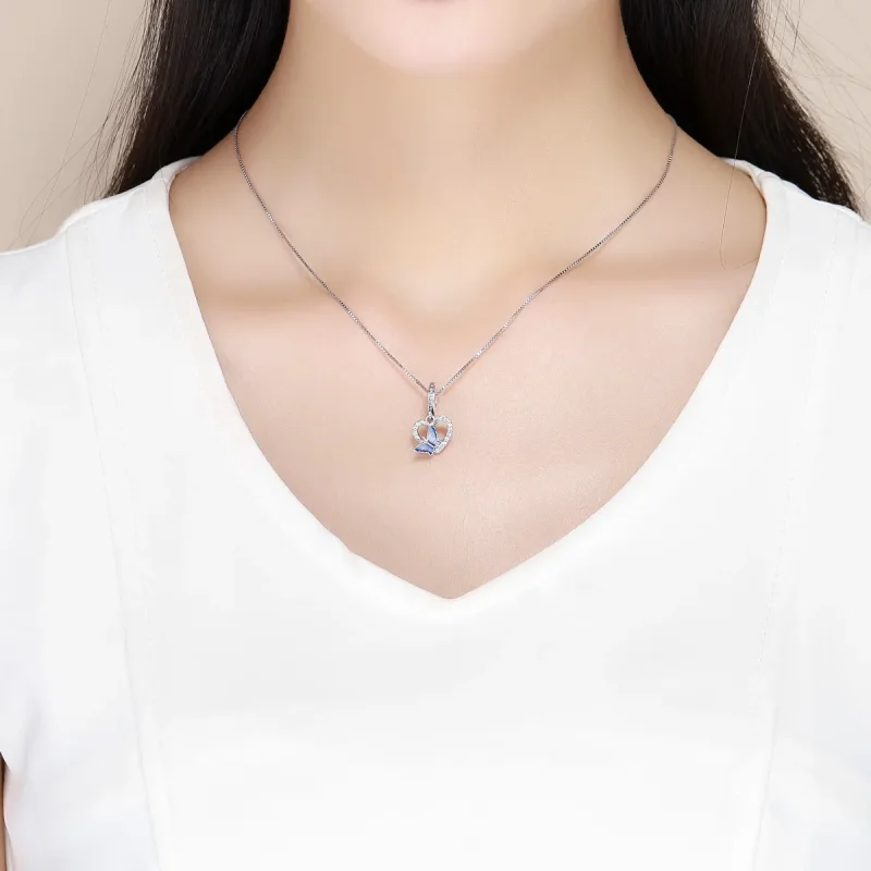 (slika za) Viseči sanjski srebrni metulj v slogu Pandora - SCC818 - Ogled 5