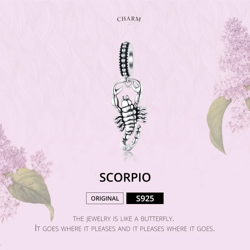 (slika za) Viseči srebrni škorpijon v stilu Pandora - SCC1329 - Ogled 6