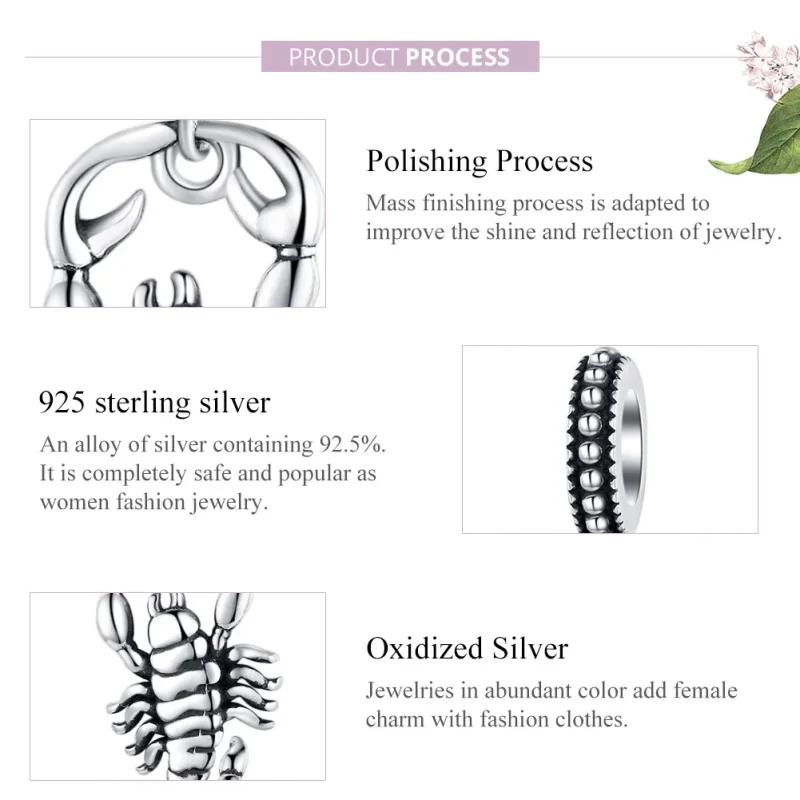 (slika za) Viseči srebrni škorpijon v stilu Pandora - SCC1329 - Ogled 8