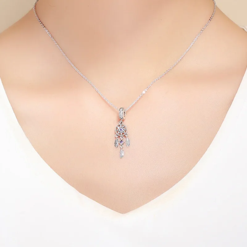 (slika za) Viseči srebrni lovilec sanj v stilu Pandora - SCC841 - Ogled 5