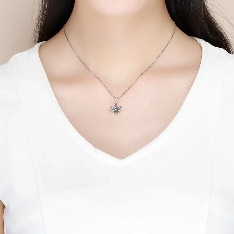 (slika za) Viseči srebrni, medeni v slogu Pandora - SCC821 - Ogled 5