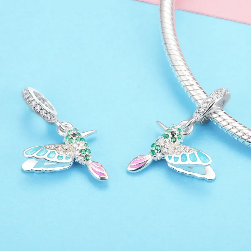 (slika za) Viseči srebrni vodomec v stilu Pandora - SCC991 - Ogled 3