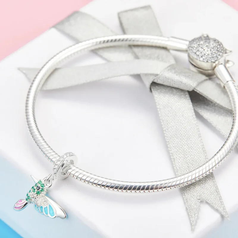 (slika za) Viseči srebrni vodomec v stilu Pandora - SCC991 - Ogled 4