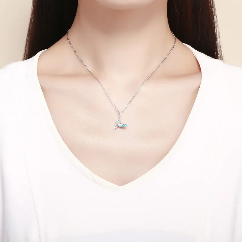 (slika za) Viseči srebrni vodomec v stilu Pandora - SCC991 - Ogled 5