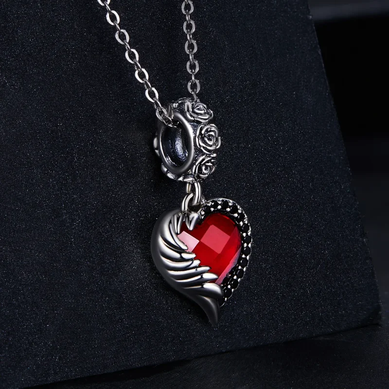 (slika za) Viseči srček iz vrtnic v stilu Pandora - SCC2406 - Ogled 2