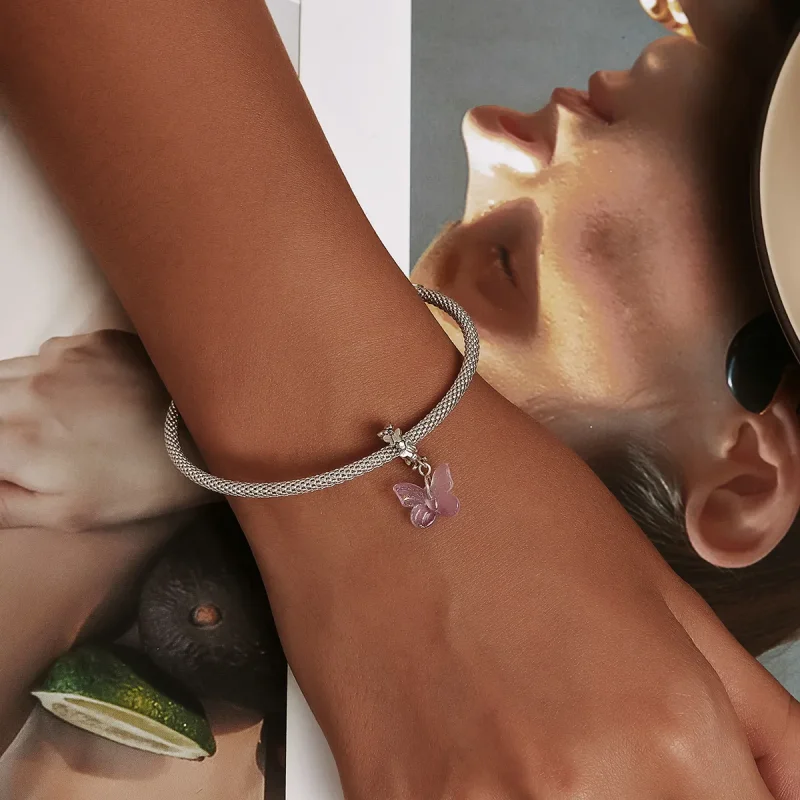 (slika za) Viseči stekleni metulj v slogu Pandora - SCC2087 - Ogled 6