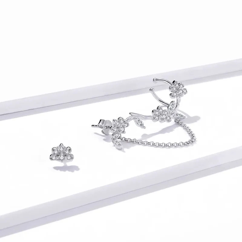 (slika za) Pandora Style Blossoms On Moshang Ear clip - BSE476 - Ogled 2