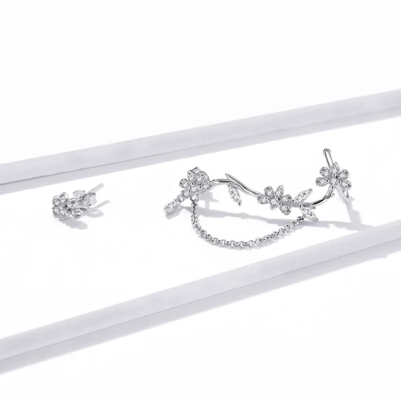 (slika za) Pandora Style Blossoms On Moshang Ear clip - BSE476 - Ogled 3