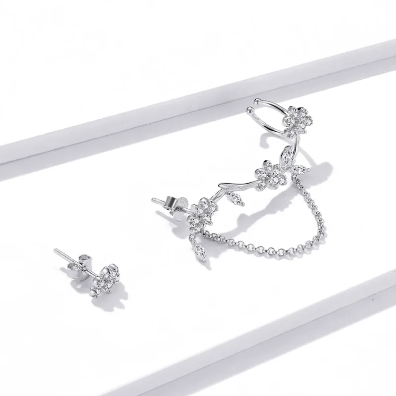 (slika za) Pandora Style Blossoms On Moshang Ear clip - BSE476 - Ogled 4