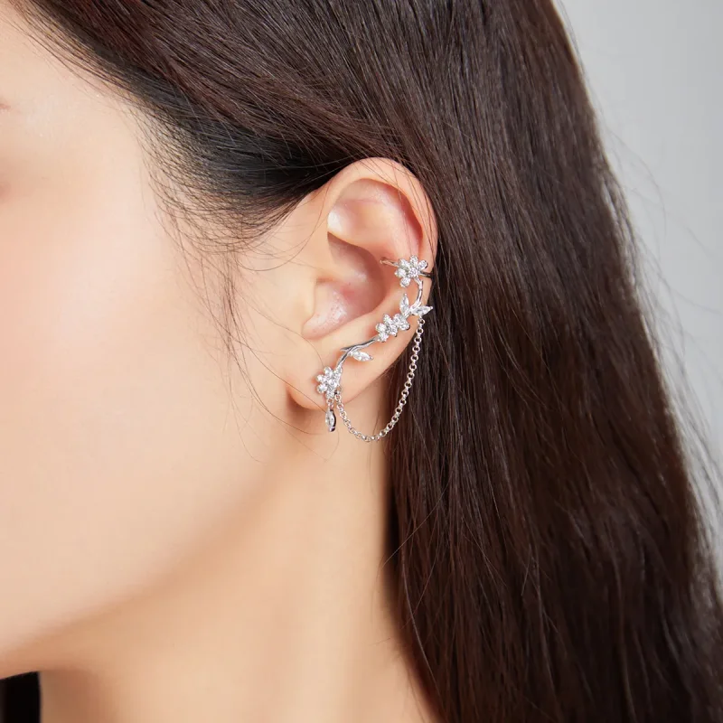 (slika za) Pandora Style Blossoms On Moshang Ear clip - BSE476 - Ogled 8