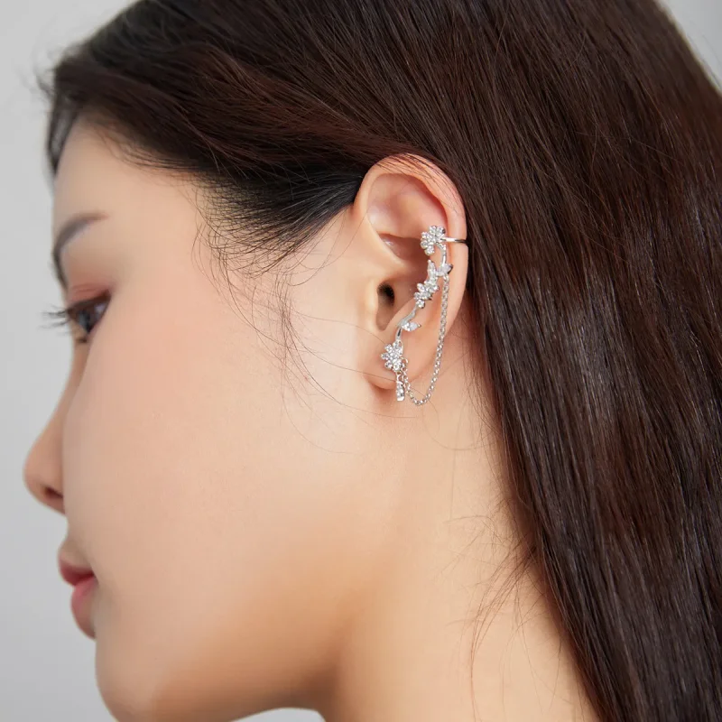 (slika za) Pandora Style Blossoms On Moshang Ear clip - BSE476 - Ogled 9