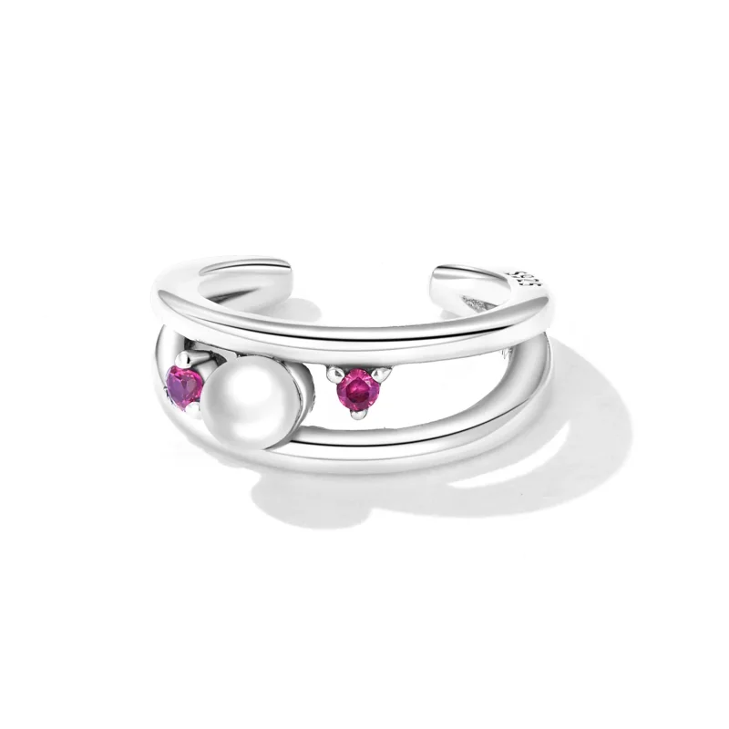 (slika za) Pandora Style Exquisite Shell Pearl dvoslojna sponka za uho - SCE1431 - Ogled 2