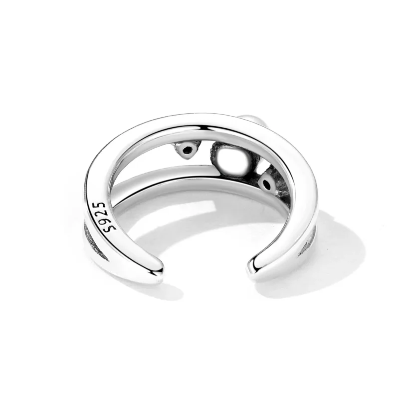 (slika za) Pandora Style Exquisite Shell Pearl dvoslojna sponka za uho - SCE1431 - Ogled 4