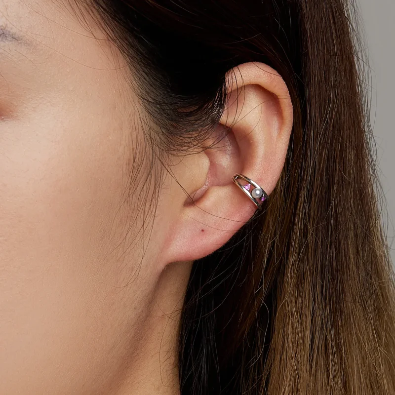 (slika za) Pandora Style Exquisite Shell Pearl dvoslojna sponka za uho - SCE1431 - Ogled 5