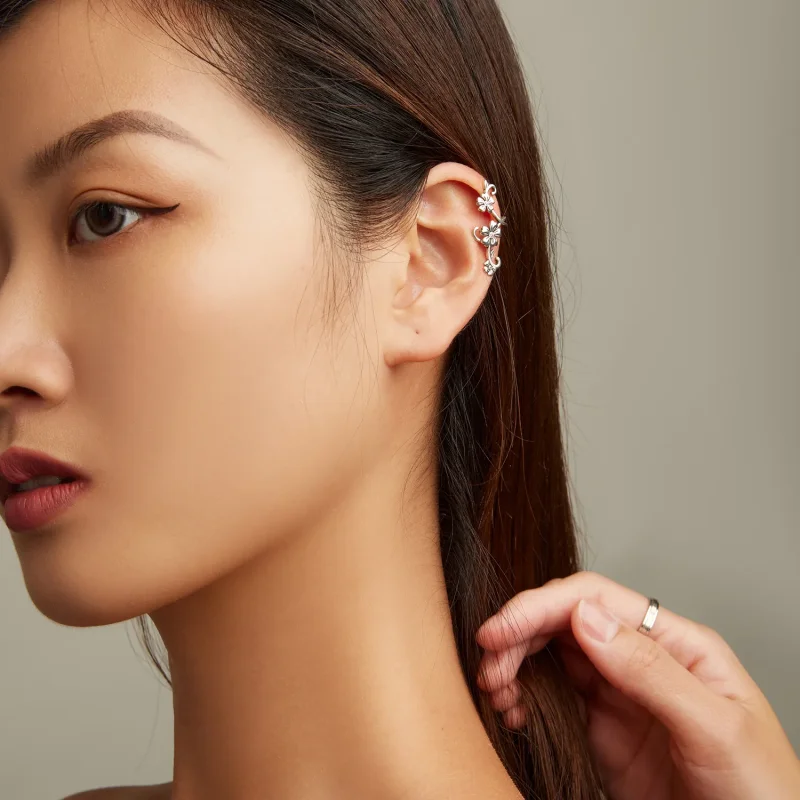 (slika za) Pandora Style Pattern Sponka za uho - SCE1512 - Ogled 7