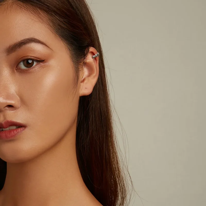 (slika za) Pandora Style Retro Rose Ear Sponka - BSE582 - Ogled 6