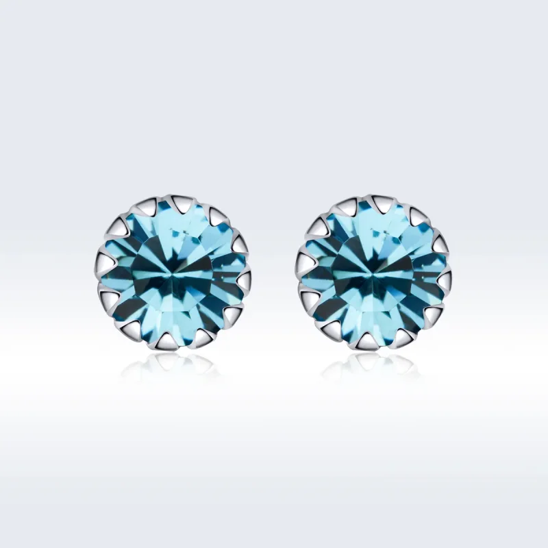 (slika za) Decembrski uhani z žebljički iz srebrnega rojstnega kamna v stilu Pandora - SCE8 - Ogled 3