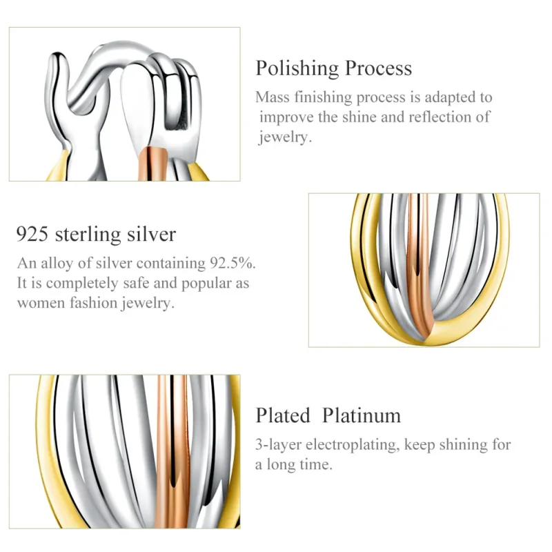 (slika za) Dvobarvni uhani s čepki v slogu Pandora - SCE719 - Ogled 3