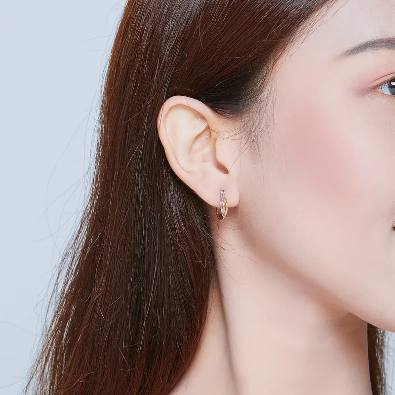 (slika za) Dvobarvni uhani s čepki v slogu Pandora - SCE719 - Ogled 6