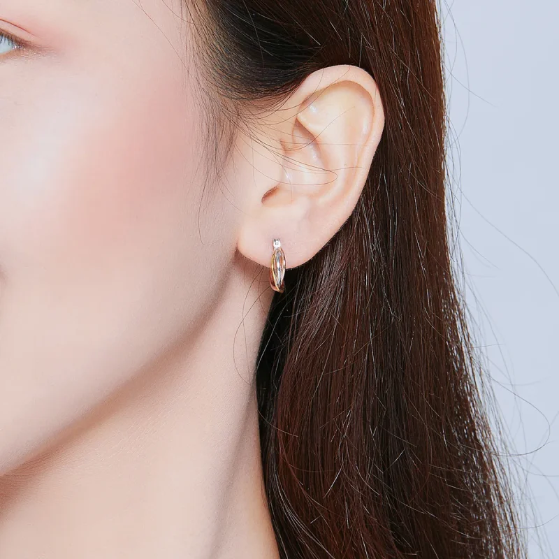 (slika za) Dvobarvni uhani s čepki v slogu Pandora - SCE719 - Ogled 7