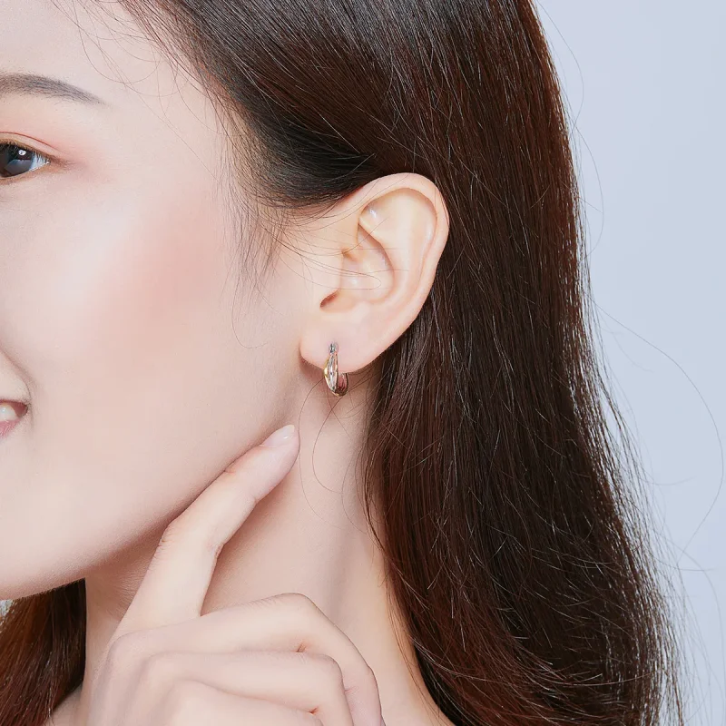 (slika za) Dvobarvni uhani s čepki v slogu Pandora - SCE719 - Ogled 8