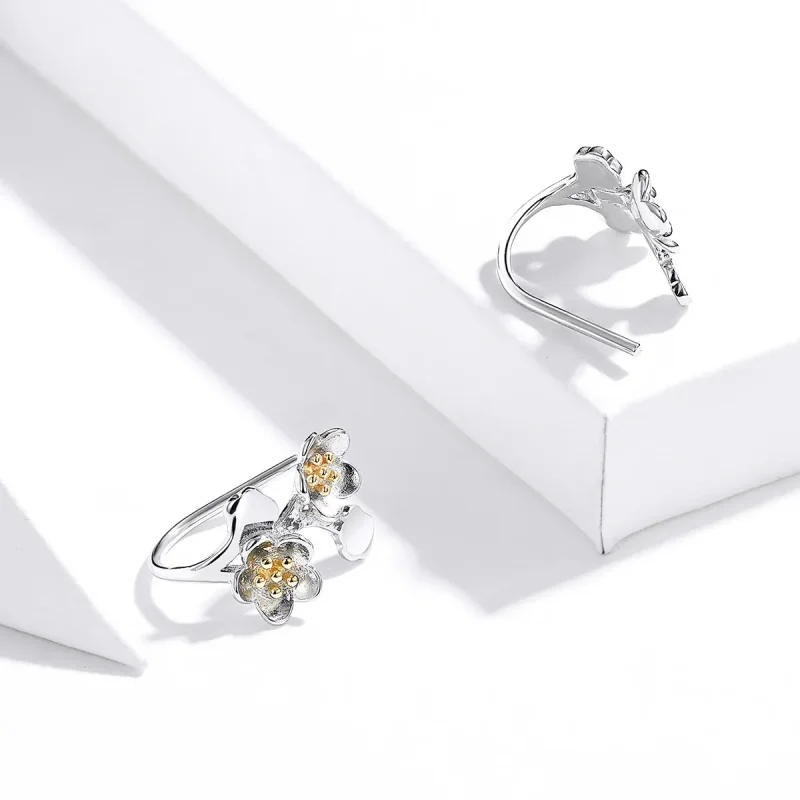 (slika za) Dvobarvni dvobarvni uhani sakura v slogu Pandora - SCE778 - Ogled 2