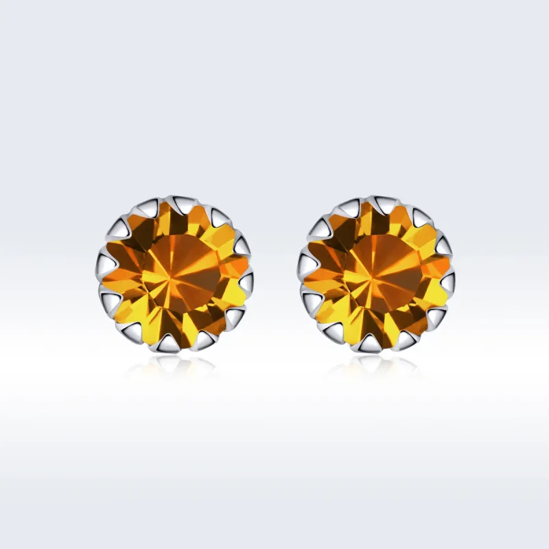 (slika za) Novembrski uhani s srebrnim rojstnim kamnom v stilu Pandora - SCE862-11 - Ogled 3