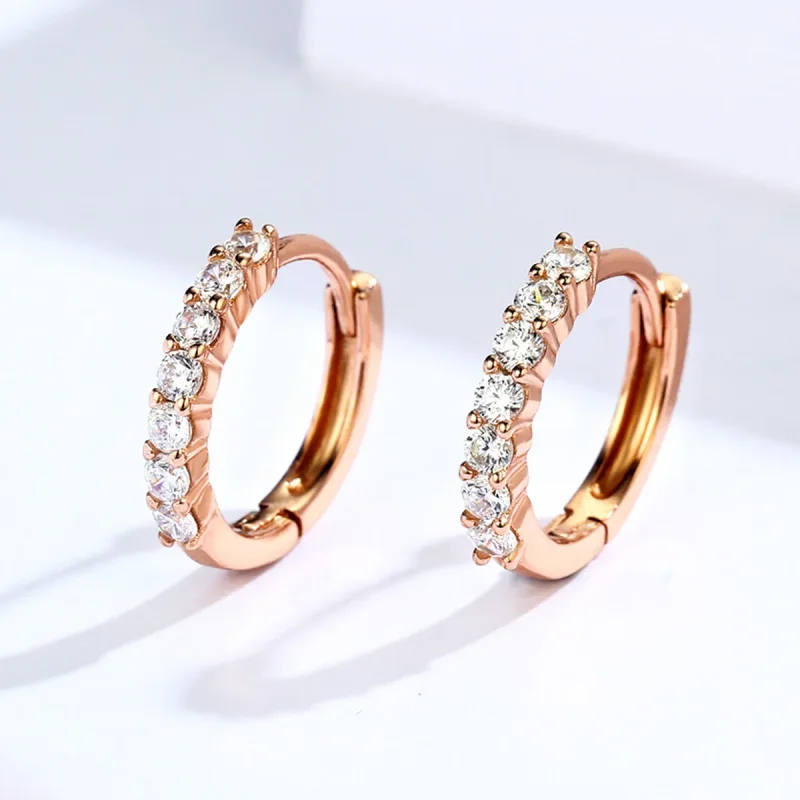 (slika za) Obročasti uhani iz rožnatega zlata v slogu Pandora Declaration of Grace - SCE351 - Ogled 4