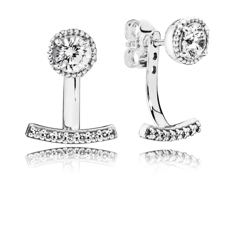 PANDORA Abstract Elegance Clear CZ uhani - 290743CZ