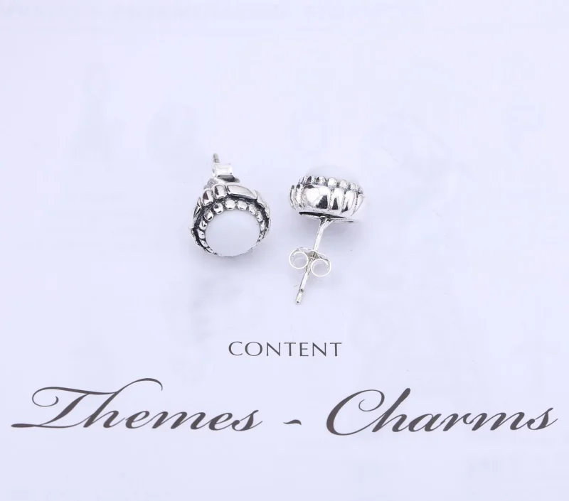 (slika za) PANDORA April Birthstone Stud Uhani - 290543BK - Ogled 2