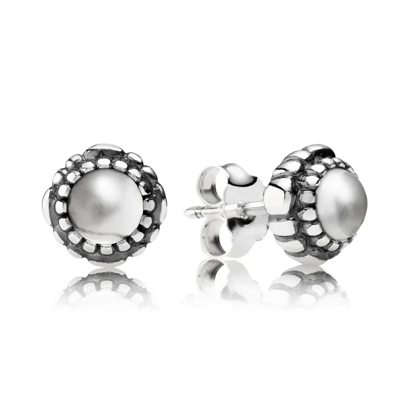 (slika za) PANDORA April Birthstone Stud Uhani - 290543BK - Slika izdelka