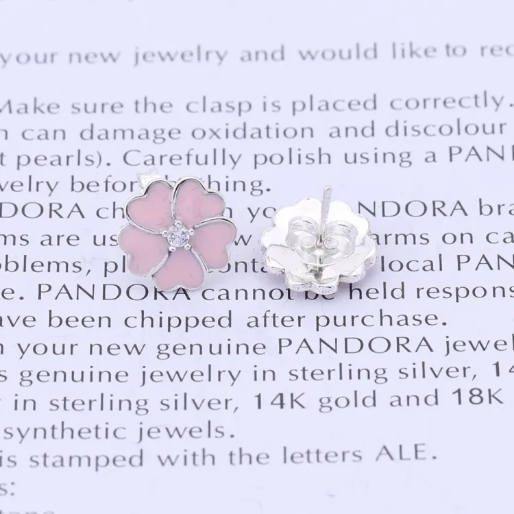 PANDORA beli uhani s cvetovi jegliča - 290569EN12